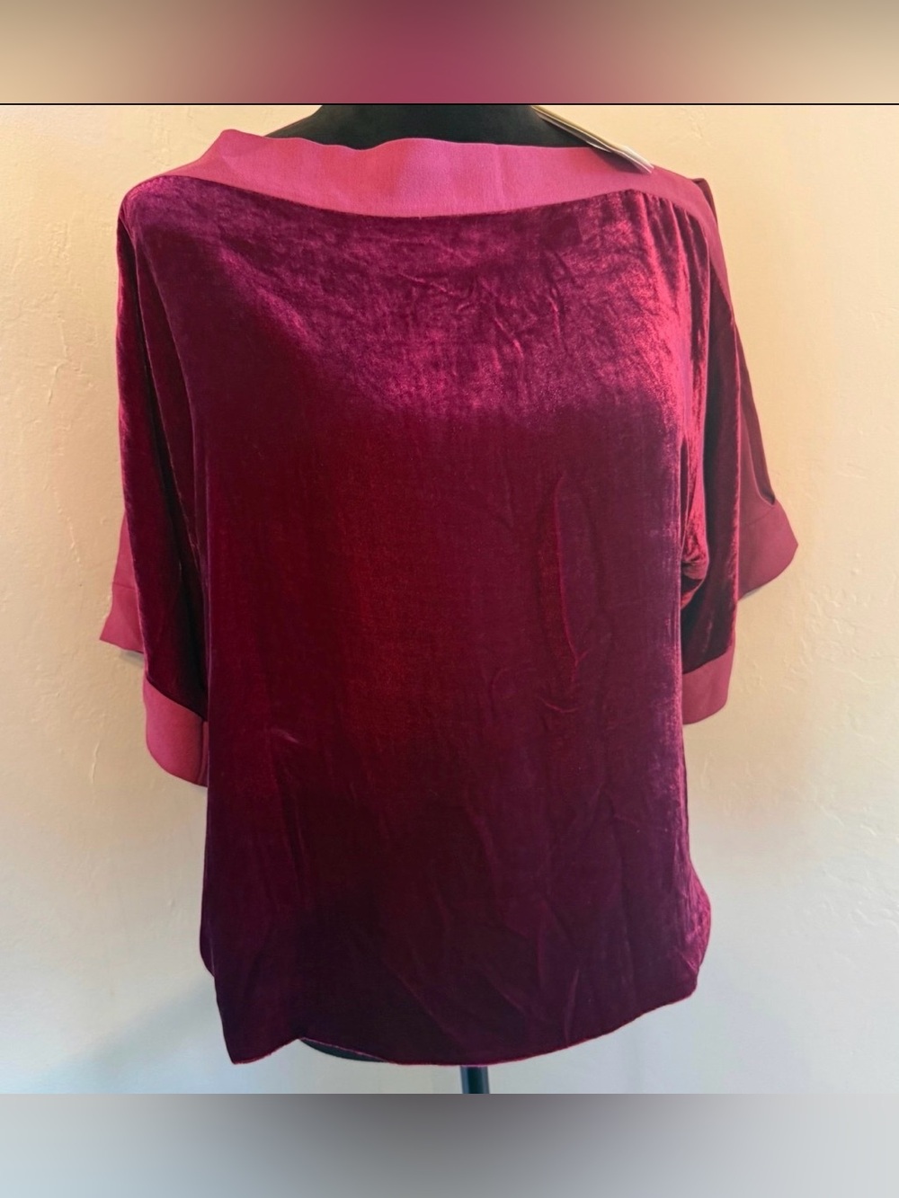 Brand New Women's Velvet Eileen Fisher Top in Deep Berry (Size S)